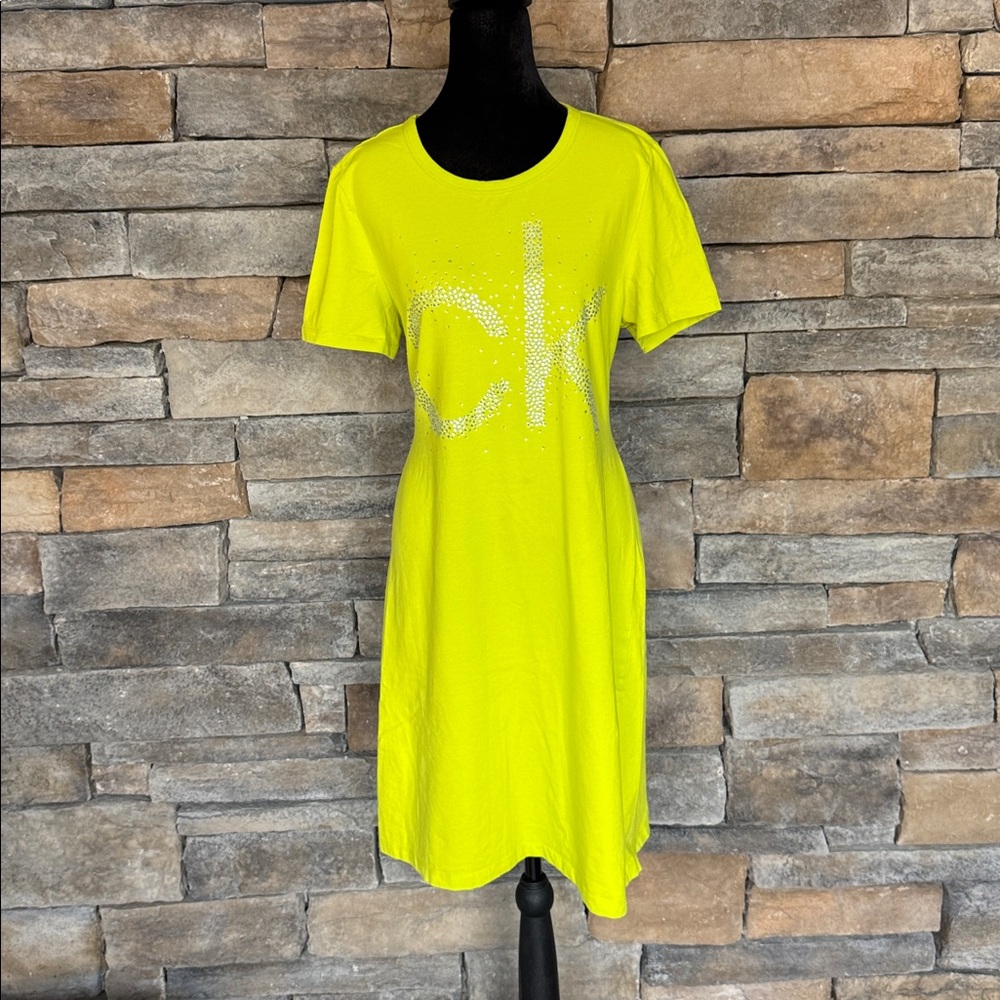 Calvin Klein Lime Green T-Shirt Dress